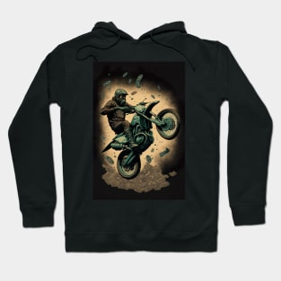 Dirt Bike Stunt Around Money Hoodie